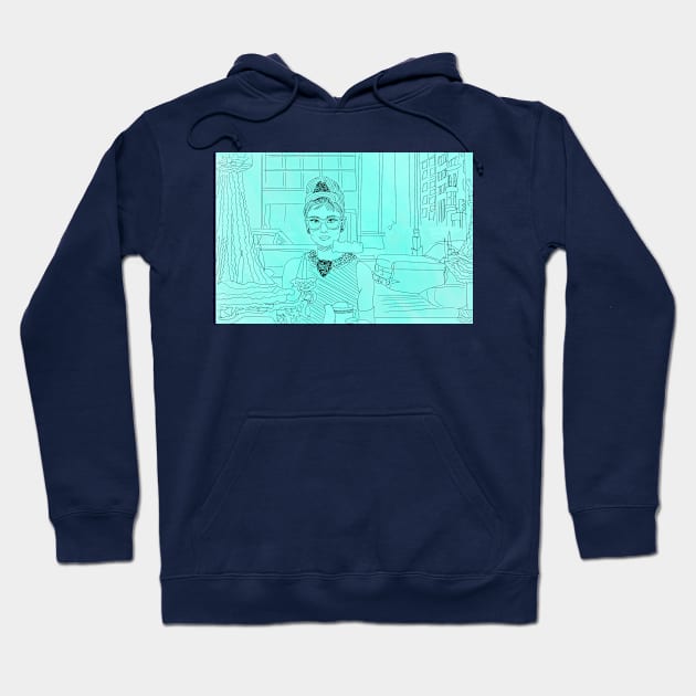 Breakfast at tiffanys Hoodie by Sue Cranberry